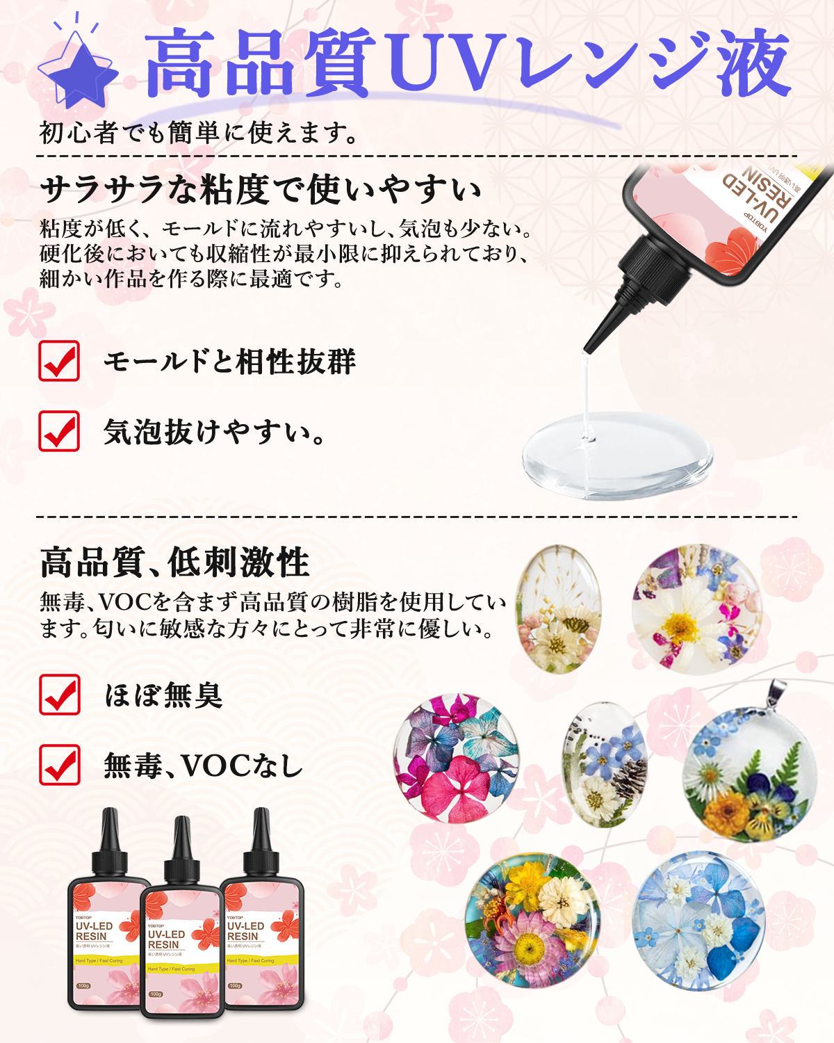 YOBTOP レジン液 600g uvレジン液 激安 大容量 高い透明 ハードタイプ 黄変しにくい 低刺激性 急速硬化 レジン液 詰替用 DIY UV/LED対応 DIY手作り 業務用 工業用 ジュエリー デザイン 用途広い