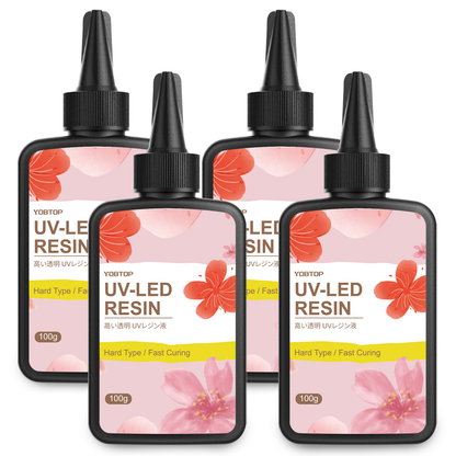 YOBTOP UVレジン液 400g レジン液 大容量 透明 ハードタイプ UV/LED対応 詰替用 低アレルギー性 高い透明 黄変なにくい 急速硬化 初心者向け DIY手作り ジュエリー デザイン 用途広い