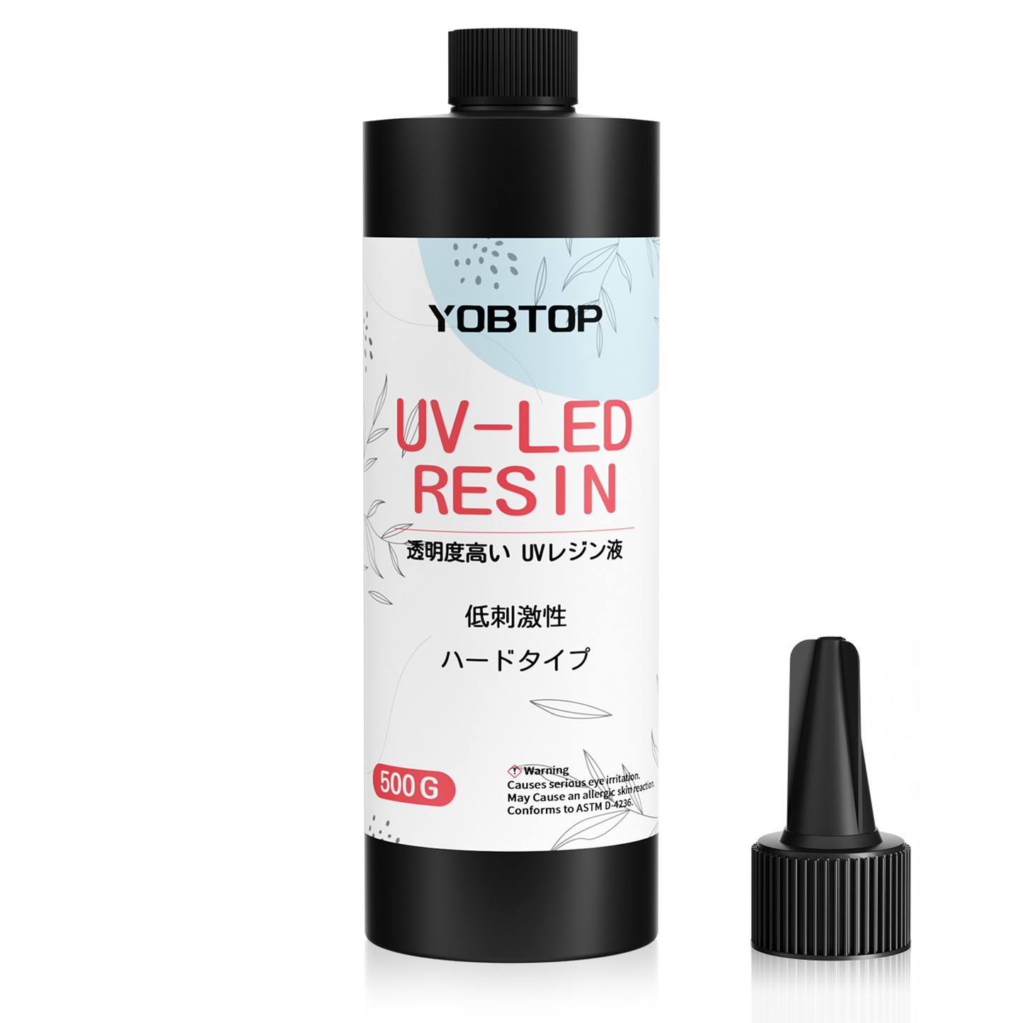 YOBTOP レジン液 500g uvレジン液 業務用 安い 高い透明 急速硬化 黄変なにくい UV/LED対応 ハードタイプ 低アレルギー性 低粘度  DIY手作り 業務用 工業用 プロ向け ジュエリー デザイン 用途広い
