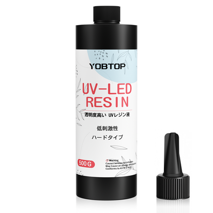 YOBTOP レジン液 500g uvレジン液 業務用 安い 高い透明 急速硬化 黄変なにくい UV/LED対応 ハードタイプ 低アレルギー性 低粘度  DIY手作り 業務用 工業用 プロ向け ジュエリー デザイン 用途広い