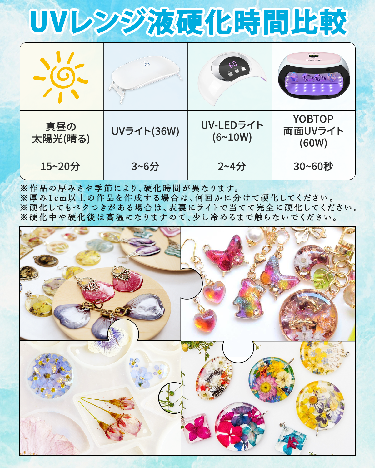 YOBTOP レジン液 500g uvレジン液 業務用 安い 高い透明 急速硬化 黄変なにくい UV/LED対応 ハードタイプ 低アレルギー性 低粘度  DIY手作り 業務用 工業用 プロ向け ジュエリー デザイン 用途広い