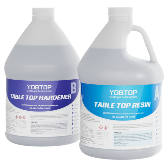 YOBTOP エポキシ樹脂 2液性レジン液 4.3kg/128oz エポキシ樹脂レジン液 ハードタイプ 大容量 体積比1:1 操作簡単 透明度が高い 高硬度 黄変しにくい 自然硬化 各種DIY 手芸用品