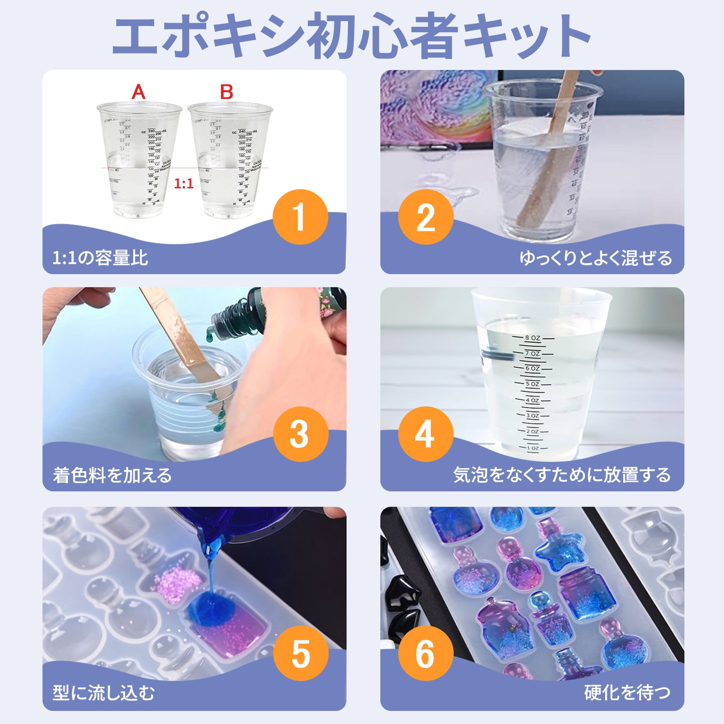 YOBTOP レジン液 2液性レジン液 大容量 474ml/16oz エポキシ樹脂 ハードタイプ 高い透明 気泡なし 黄変なし DIY 手芸用品 イヤリング ネックレス レジン セット 低刺激性 混合比率1:1