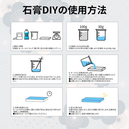 YOBTOP 石膏 エコキャスティング樹脂 1000g 粉：水混合比10g：3g 急速硬化 気泡なし 30分型抜け レジンキャスティングパウダー キャスティングパウダー